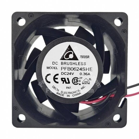 Delta PFB0624SHE DC 24V 0.36A 2 Wires Axial Cooling Fan