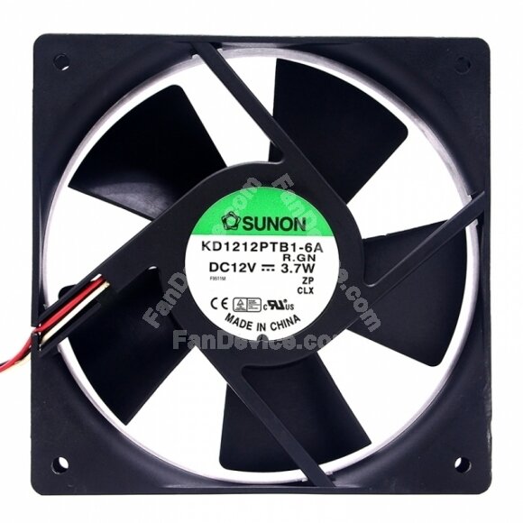 Sunon KD1212PTB1-6A R.GN DC 12V 3.7W 2 Wires / 3 Wires / 4 Wires Axial Cooling Fan