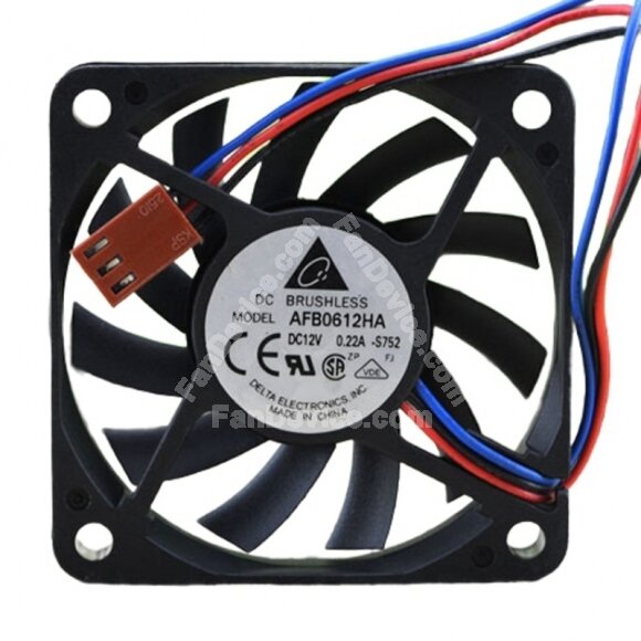 Delta AFB0612HA DC 12V 0.22A 2 Wires / 3 Wires Axial Cooling Fan