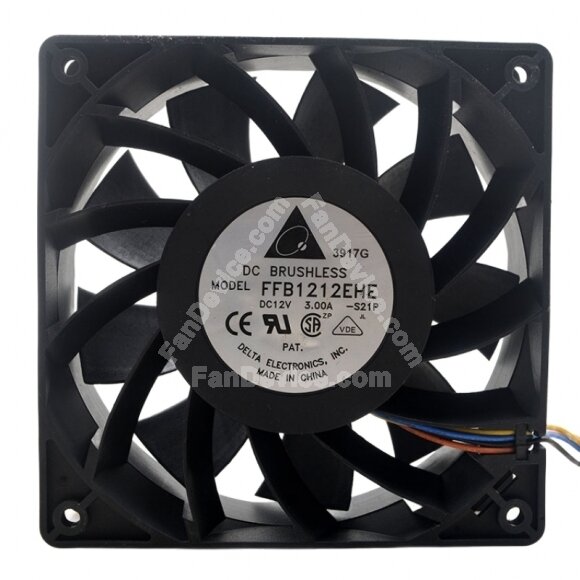Delta FFB1212EHE DC 12V 3.00A 2 Wires / 3 Wires / 4 Wires Axial Cooling Fan