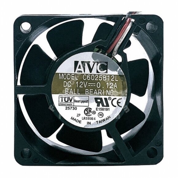 AVC C6025B12L DC 12V 0.12A 2 Wires / 3 Wires Axial Cooling Fan