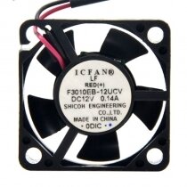 ICFAN F3010EB-12UCV DC 12V 0.14A 2 Wires Axial Cooling Fan