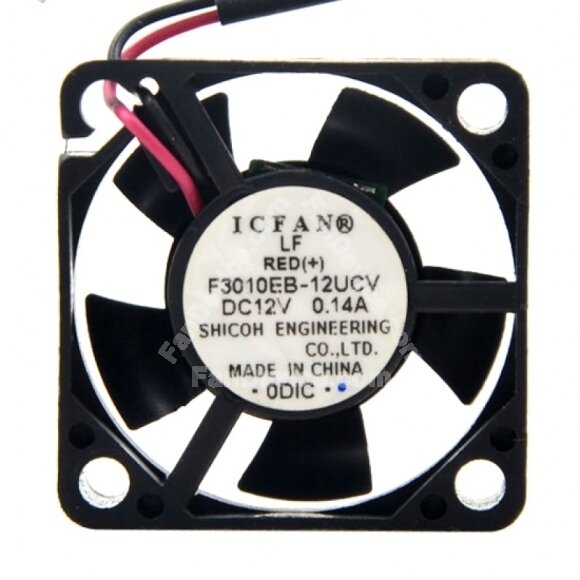 ICFAN F3010EB-12UCV DC 12V 0.14A 2 Wires Axial Cooling Fan