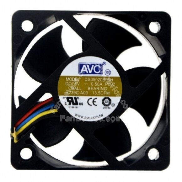 AVC DS05020B05H DC 5V 0.50A 2 Wires / 3 Wires / 4 Wires Axial Cooling Fan
