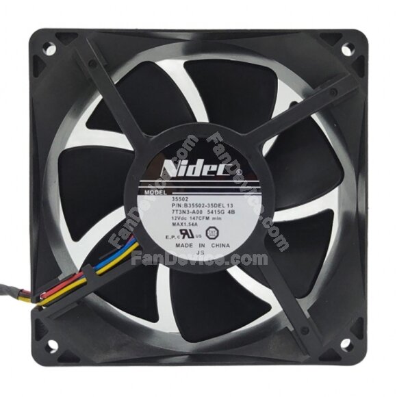 Nidec B35502-35DEL 13 DC 12V MAX 1.54A 147CFM 12038 Axial Cooling Fan