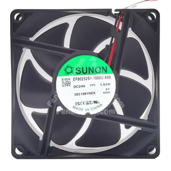 Sunon EF80252S1-1000U-A99 DC 24V 1.54W 8025 Axial Cooling Fan