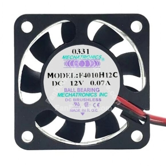 MECHATRONICS F4010H12C DC 12V 0.07A 2 Wires Axial Cooling Fan