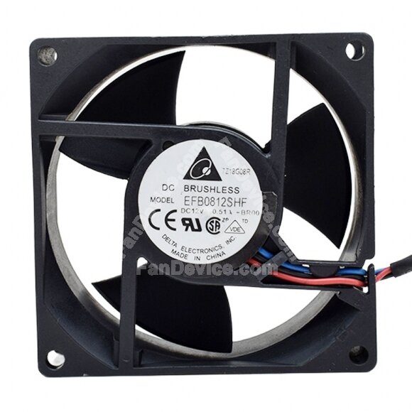 Delta EFB0812SHF DC 12V 0.51A 8025 Axial Brushless Cooling Fan