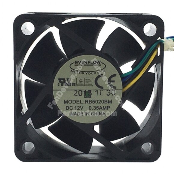 EVERFLOW RB5020BM DC 12V 0.35AMP 5020 Axial Cooling Fan