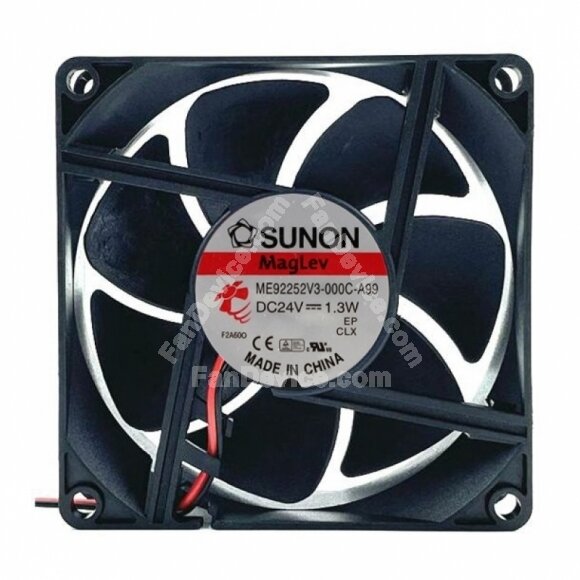 Sunon ME92252V3-000C-A99 DC 24V 1.3W 2 Wires Axial Cooling Fan