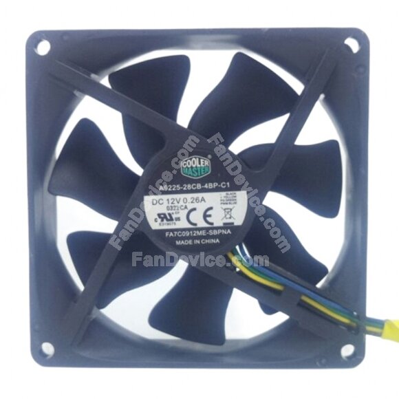 Cooler Master A9225-28CB-4BP-C1 DC 12V 0.26A 9225 Axial Cooling Fan