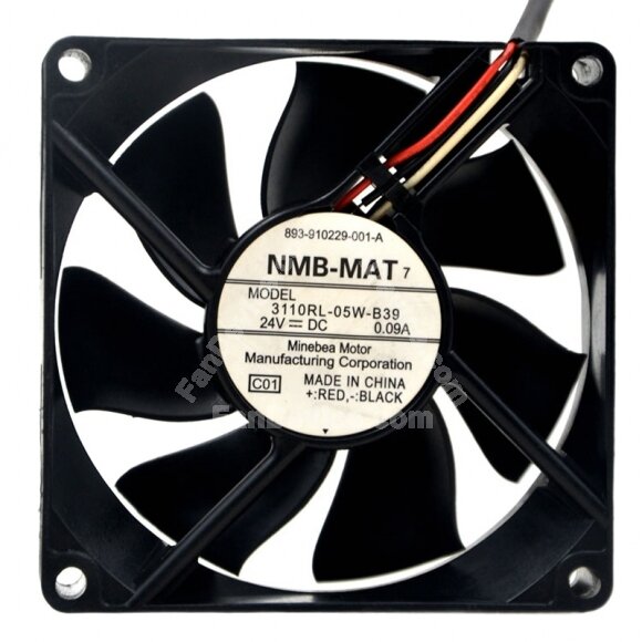 NMB-MAT 3110RL-05W-B39 DC 24V 0.09A 8025 Axial Cooling Fan