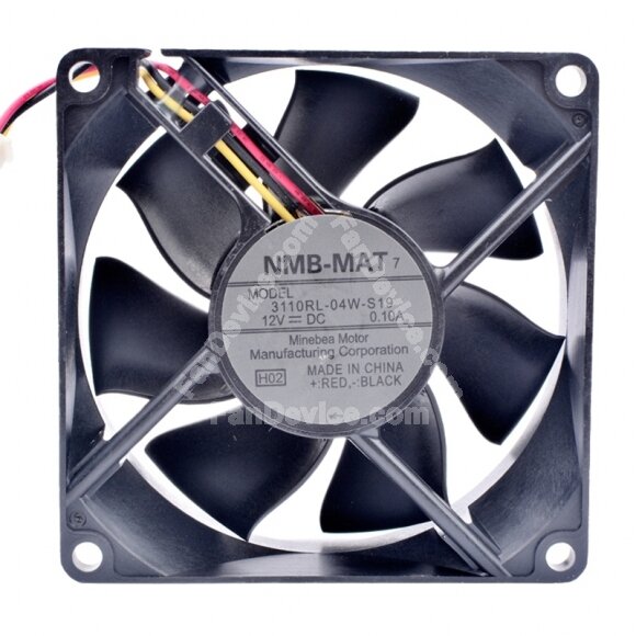 NMB-MAT 3110RL-04W-S19 DC 12V 0.10A 8025 Axial Cooling Fan