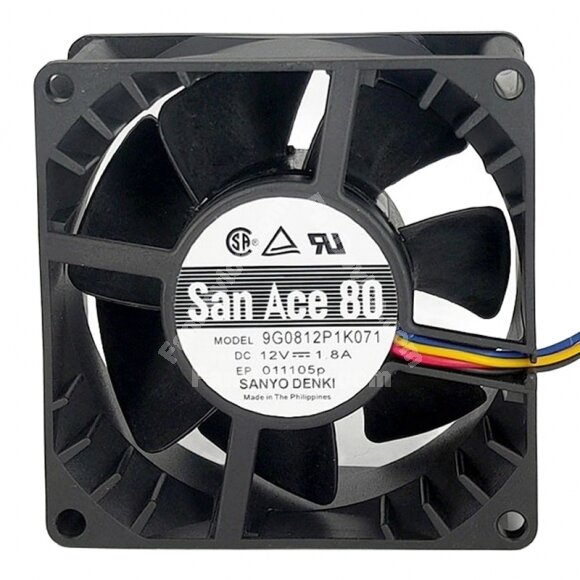 Sanyo Denki San Ace 80 9G0812P1K071 DC 12V 1.8A 8038 Axial Cooling Fan