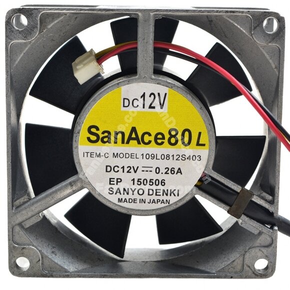 Sanyo Denki San Ace 80L 109L0812S403 DC 12V 0.26A 8025 Axial Cooling Fan