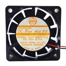 Sanyo Denki 109P0624H602 DC 24V 0.11A 6020 Axial Cooling Fan
