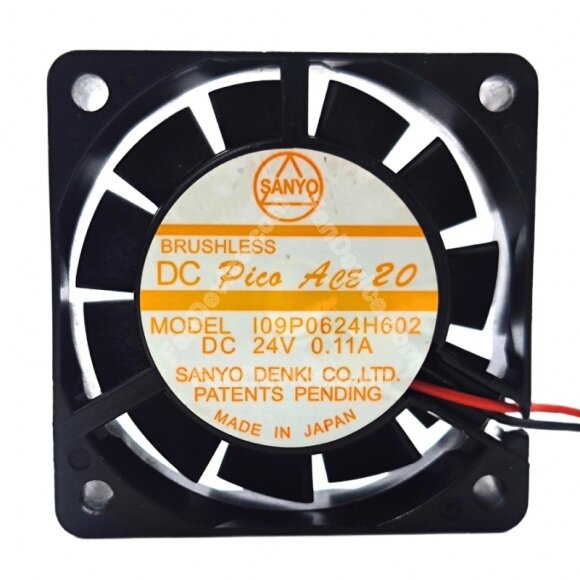Sanyo Denki 109P0624H602 DC 24V 0.11A 6020 Axial Cooling Fan
