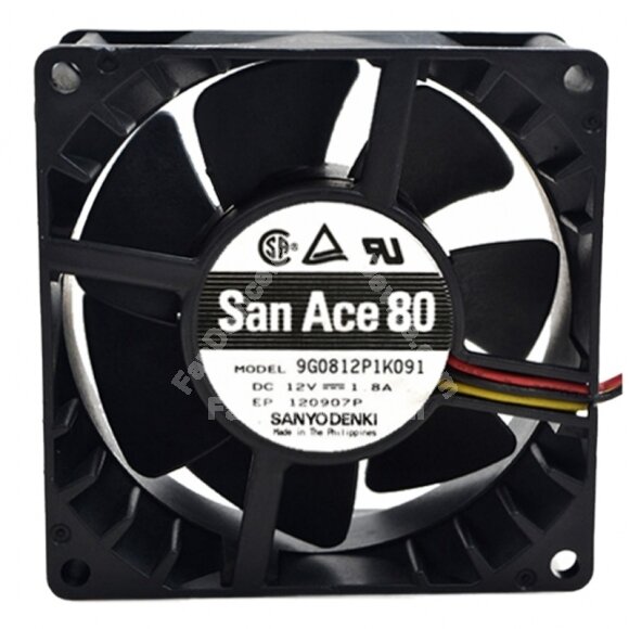 Sanyo Denki 9G0812P1K091 DC 12V 1.8A 8038 Axial Cooling Fan