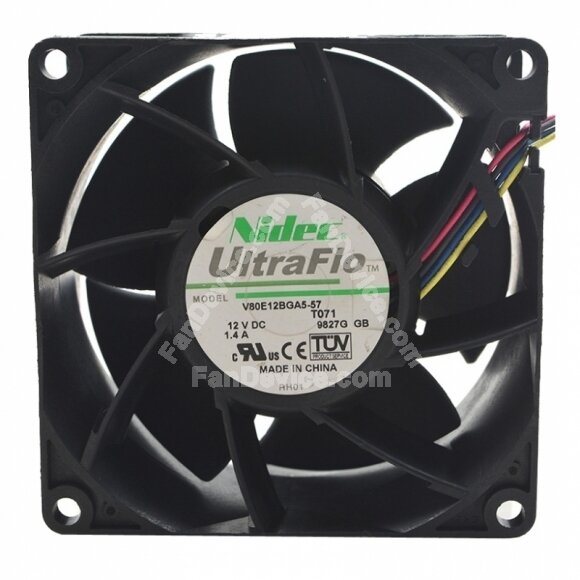 Nidec V80E12BGA5-57 DC 12V 1.4A 2 Wires / 3 Wires / 4 Wires Axial Cooling Fan