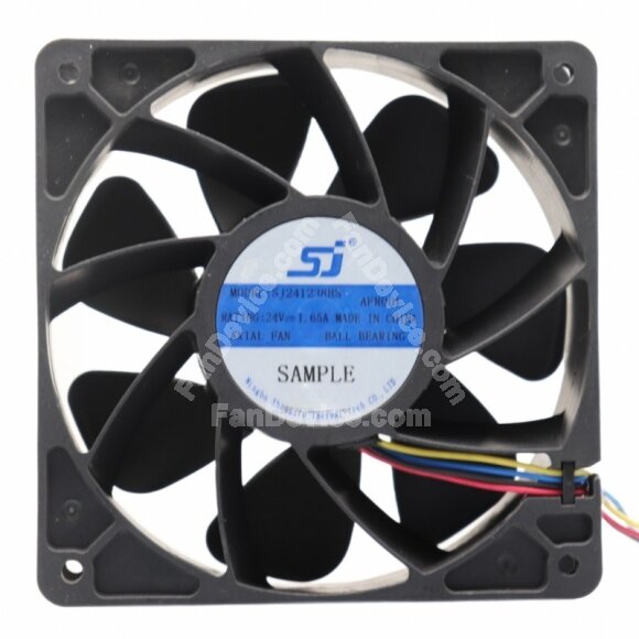 SJ SJ241238BS DC 24V 1.65A 12038 Axial Ball Bearing Cooling Fan