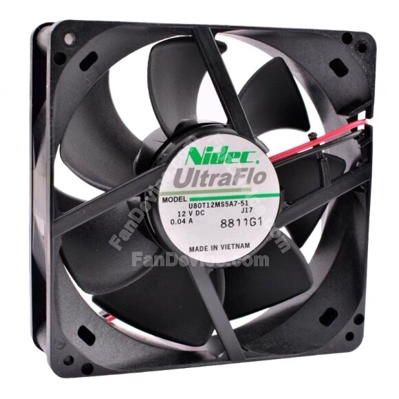 Nidec UltraFlo U80T12MS5A7-51 DC 12V 0.04A 8025 Axial Cooling Fan