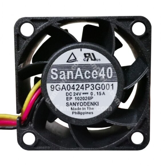 Sanyo Denki 9GA0424P3G001 DC 24V 0.15A 3 Wires Axial Cooling Fan