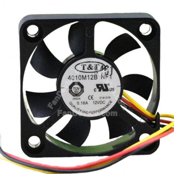 T&T 4010M12B NF1 DC 12V 0.16A 2 Wires / 3 Wires Axial Cooling Fan