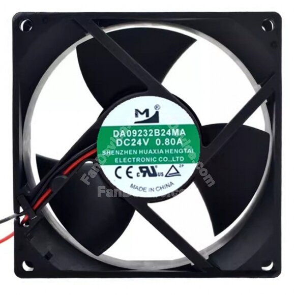 YM DA09232B24MA DC 24V 0.80A 2 Wires Axial Cooling Fan