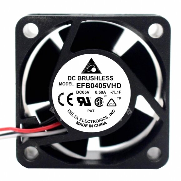 Delta EFB0405VHD DC 5V 0.50A 2 Wires / 3 Wires Axial Cooling Fan