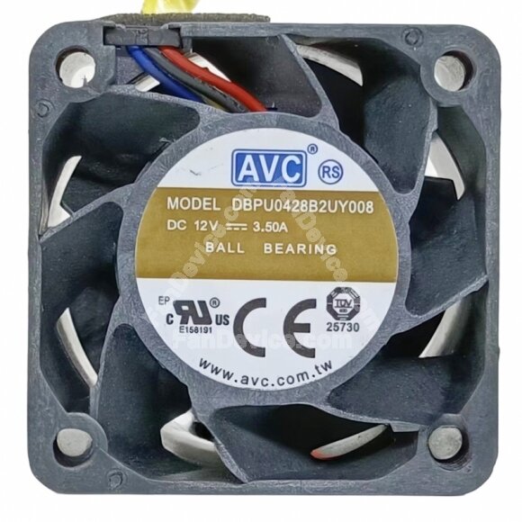 AVC DBPU0428B2UY008 DC 12V 3.50A 4 Wires Ball Bearing PWM Axial Cooling Fan