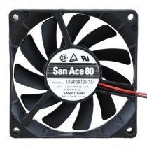 Sanyo Denki San Ace 80 109P0812H714 DC 12V 0.2A 2 Wires Axial Cooling Fan