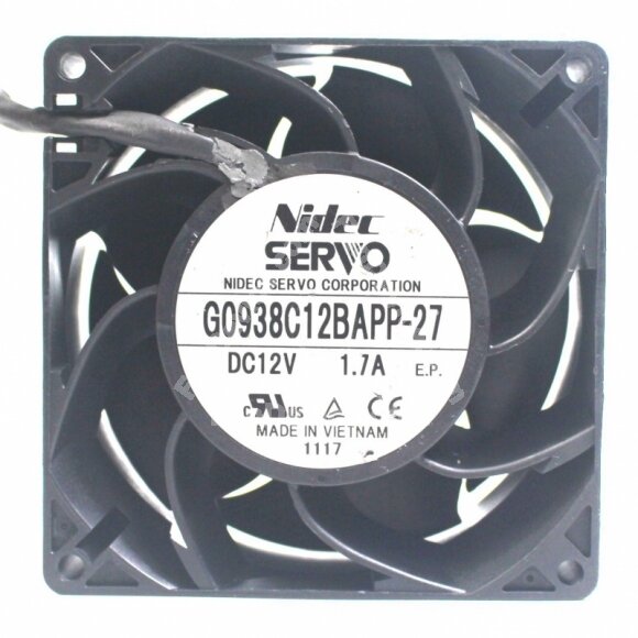 Nidec Servo G0938C12BAPP-27 DC 12V 1.7A 9038 Waterproof Axial Cooling Fan