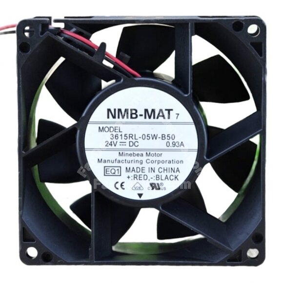 NMB-MAT 3615RL-05W-B50 DC 24V 0.93A 2 Wires Axial Cooling Fan