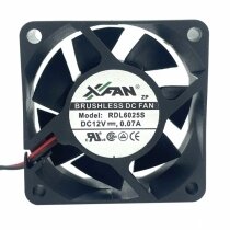 XFAN RDL6025S DC 12V 0.07A 2 Wires Axial Cooling Fan
