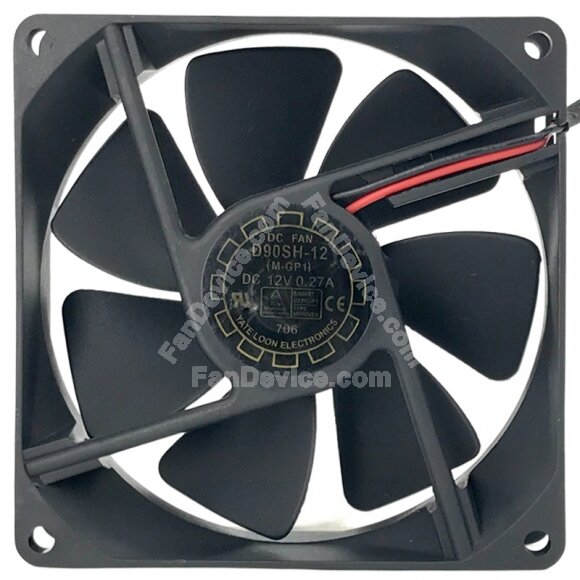 Yate Loon D90SH-12 DC 12V 0.27A 2 Wires 9025 Axial Cooling Fan