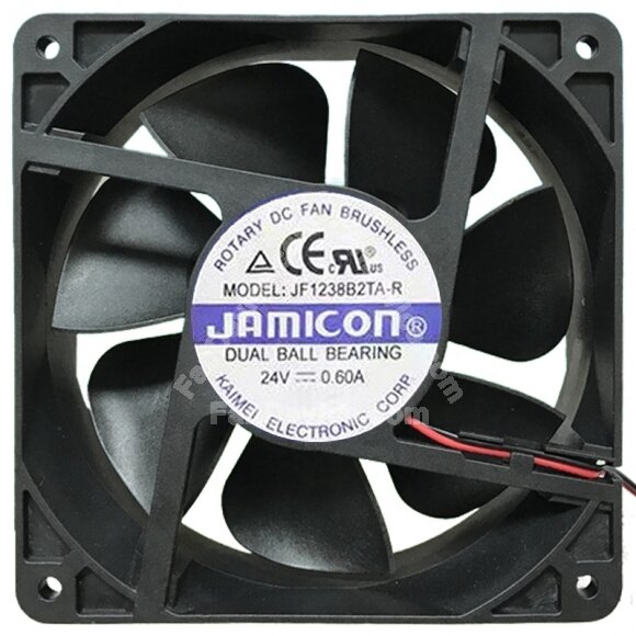JAMICON JF1238B2TA-R DC 24V 0.60A Dual Ball Bearing Axial Cooling Fan