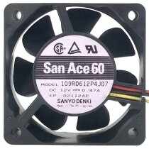 Sanyo Denki 109R0612P4J07 DC 12V 0.47A 6025 Axial Cooling Fan