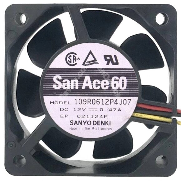 Sanyo Denki 109R0612P4J07 DC 12V 0.47A 6025 Axial Cooling Fan