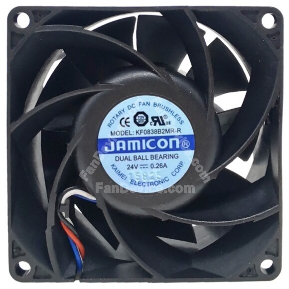 JAMICON KF0838B2MR-R DC 24V 0.26A 8038 Dual Ball Bearing Axial Fan