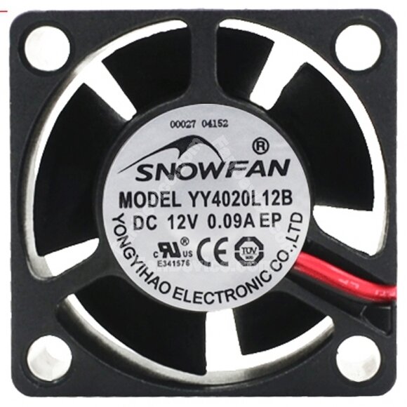 SNOWFAN YY4020L12B DC 12V 0.09A 2 Wires Axial Cooling Fan