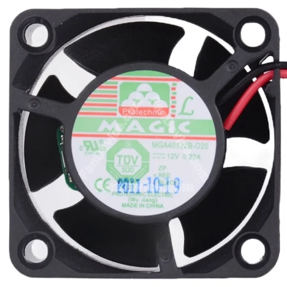Magic MGA4012ZB-O20 12V 0.22A 2 Wires Axial Cooling Fan