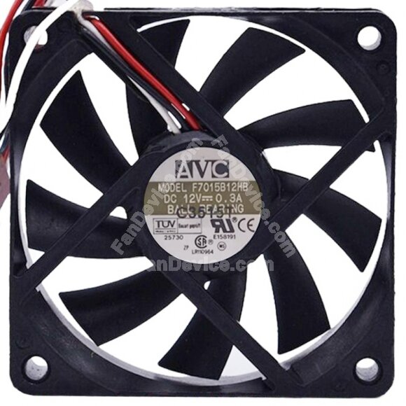 AVC F7015B12HB 12V 0.3A Ball Bearing Axial Fan