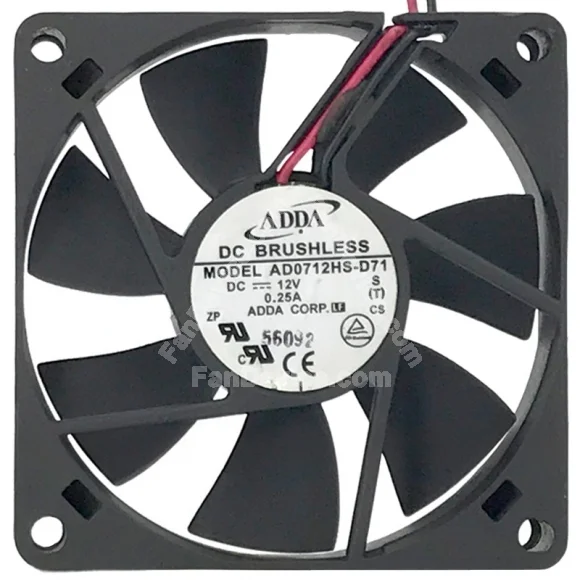 ADDA AD0712HS-D71 12V 0.25A 2 Wires Axial Cooling Fan