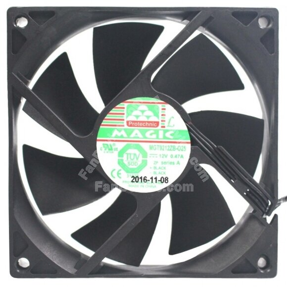 Magic MGT9212ZB-O25 12V 0.47A 3 Wires Axial Cooling Fan
