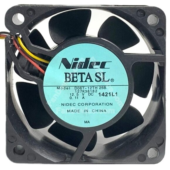 Nidec D06T-12TH 25B 12.5V 0.11A 3 Wires Axial Cooling Fan