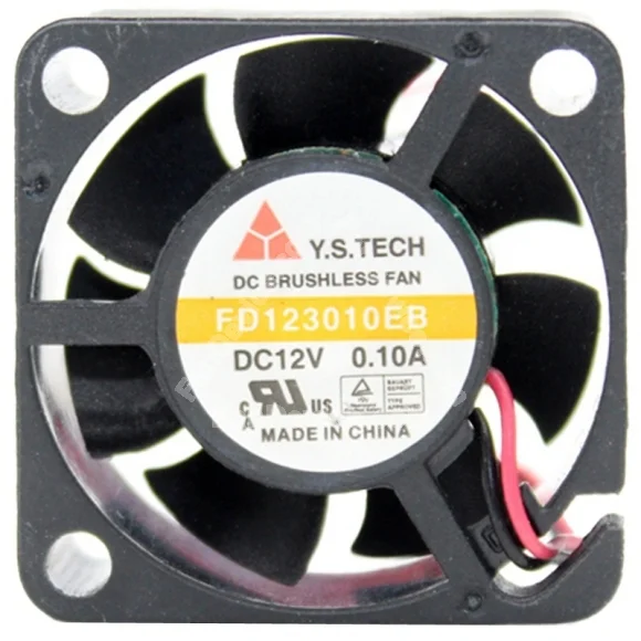 Y.S.TECH FD123010EB 12V 0.10A 2 Wires Axial Cooling Fan