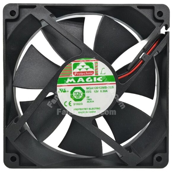 Magic MGA12012MB-O25 12V 0.30A 2 Wires Axial Cooling Fan