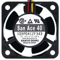 Sanyo 109P0412F343 12V 0.105A 3 Wires Axial Cooling Fan