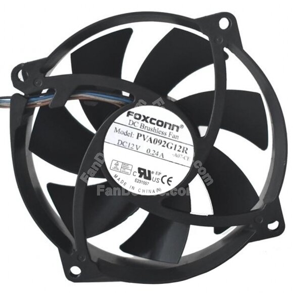Foxconn PVA092G12R 12V 0.24A 4 Wires Axial Cooling Fan
