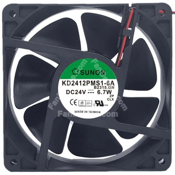 Sunon KD2412PMS1-6A 24V 6.7W 2 / 3 Wires Axial Cooling Fan